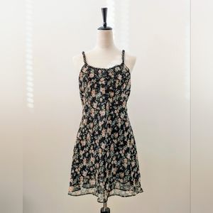 Dark floral slip dress '90s Y2K - Medium